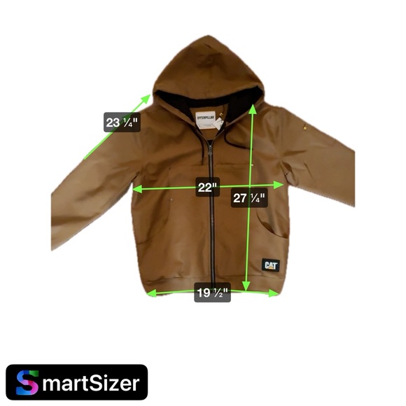 Caterpillar Work Light Water-Resistant Jacket 2310587 Size L Bronze Hooded Lined - Picture 9 of 9